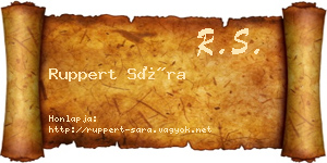 Ruppert Sára névjegykártya